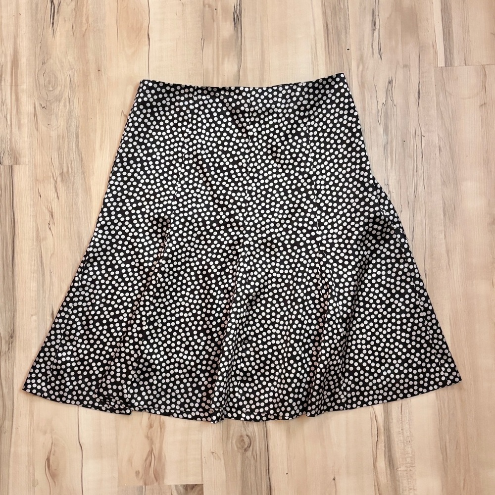 Silky Polka Dot A-Line Skirt